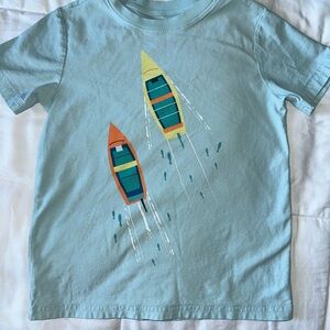 Tea Collection Blue T-Shirt with Boat Graphic